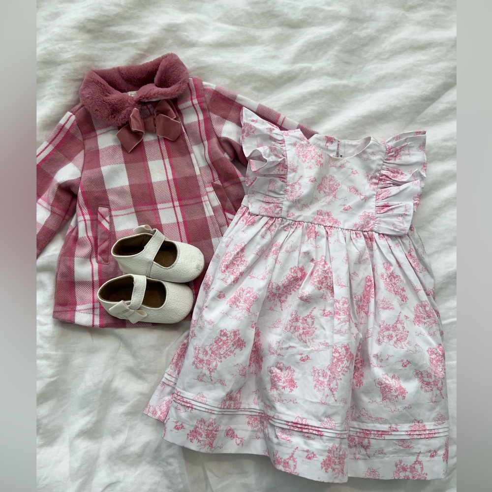 Janie and Jack Easter Dress + random shoes and coat